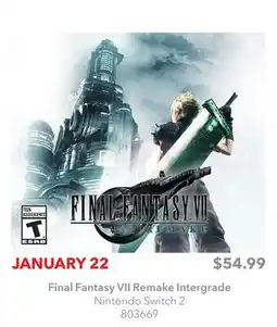 GameStop Final Fantasy VII Remake Intergrade Nintendo Switch 2 offer