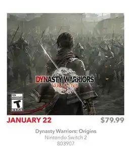 GameStop Dynasty Warriors: Origins Nintendo Switch 2 offer