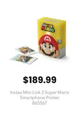 GameStop Instax Mini Link 3 Super Mario Smartphone Printer offer