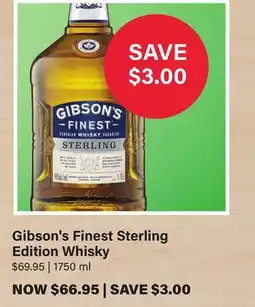 LCBO Gibson's Finest Sterling Edition Whisky offer