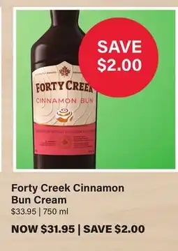 LCBO Forty Creek Cinnamon Bun Cream offer