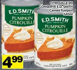 Supermarché PA CITROUILLE EN CONSERVE E.D. SMITH | Canned Pumpkin offer