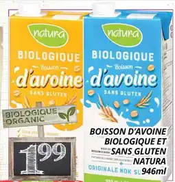 Supermarché PA BOISSON D'AVOINE BIOLOGIQUE ET SANS GLUTEN NATURA offer