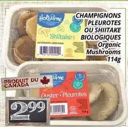 Supermarché PA CHAMPIGNONS PLEUROTES OU SHIITAKE BIOLOGIQUES | Organic Mushrooms offer
