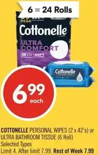 Shoppers Drug Mart Cottonelle personal wipes offer
