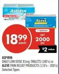 Shoppers Drug Mart Aspirin or aleve offer