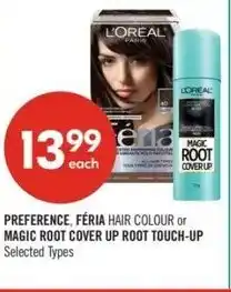 Shoppers Drug Mart Preference, féria hair colour or magic root cover up root touch-up offer