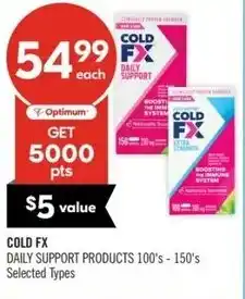 Shoppers Drug Mart Cold FX daily support products offer