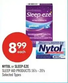 Shoppers Drug Mart Nytol or sleep-eze sleep aid products offer