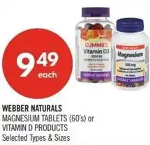 Shoppers Drug Mart Webber naturals magnesium tablets or vitamin d products offer