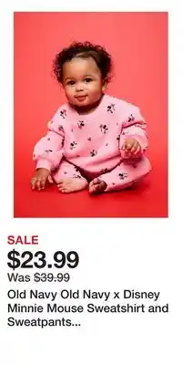 Old Navy Old Navy Old Navy x Disney Minnie Mouse Sweatshirt and Sweatpants Set for Baby offer