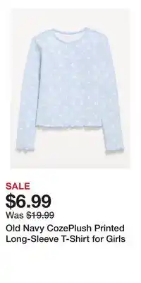 Old Navy Old Navy CozePlush Printed Long-Sleeve T-Shirt for Girls offer