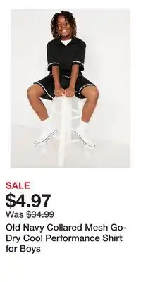 Old Navy Old Navy Collared Mesh Go-Dry Cool Performance Shirt for Boys offer