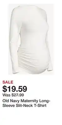 Old Navy Old Navy Maternity Long-Sleeve Slit-Neck T-Shirt offer