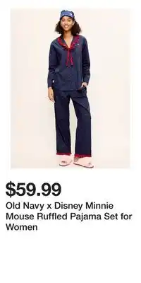 Old Navy Old Navy x Disney Minnie Mouse Ruffled Pajama Set for Women offer