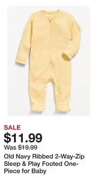 Old Navy Old Navy Ribbed 2-Way-Zip Sleep & Play Footed One-Piece for Baby offer