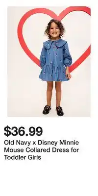 Old Navy Old Navy x Disney Minnie Mouse Collared Dress for Toddler Girls offer