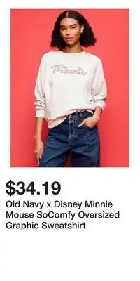 Old Navy Old Navy x Disney Minnie Mouse SoComfy Oversized Graphic Sweatshirt offer