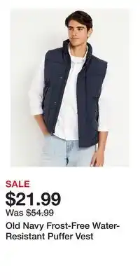 Old Navy Old Navy Frost-Free Water-Resistant Puffer Vest offer