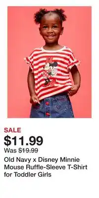 Old Navy Old Navy x Disney Minnie Mouse Ruffle-Sleeve T-Shirt for Toddler Girls offer