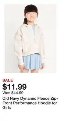 Old Navy Old Navy Dynamic Fleece Zip-Front Performance Hoodie for Girls offer