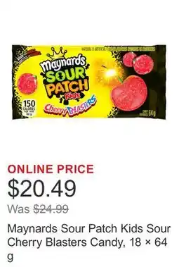 Costco Maynards Sour Patch Kids Sour Cherry Blasters Candy, 18 × offer