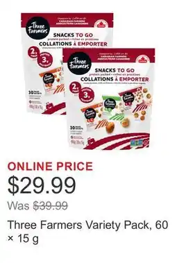 Costco Three Farmers Variety Pack, 60 × offer
