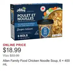 Costco Allen Family Food Chicken Noodle Soup, 6 × offer
