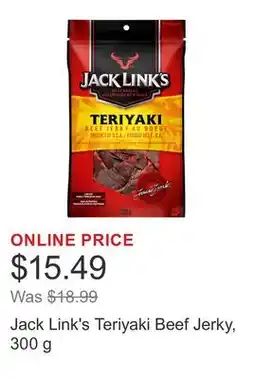 Costco Jack Link's Teriyaki Beef Jerky offer