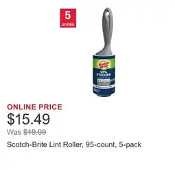 Costco Scotch-Brite Lint Roller, 95-count, 5-pack offer