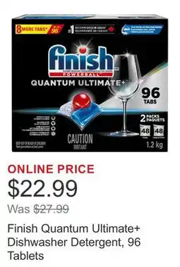 Costco Finish Quantum Ultimate+ Dishwasher Detergent, 96 Tablets offer