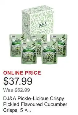 Costco DJ&A Pickle-Licious Crispy Pickled Flavoured Cucumber Crisps, 5 × offer