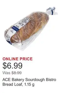 Costco ACE Bakery Sourdough Bistro Bread Loaf offer
