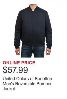 Costco United Colors of Benetton Men's Reversible Bomber Jacket offer