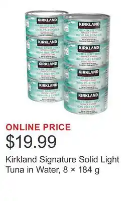 Costco Kirkland Signature Solid Light Tuna in Water, 8 × offer