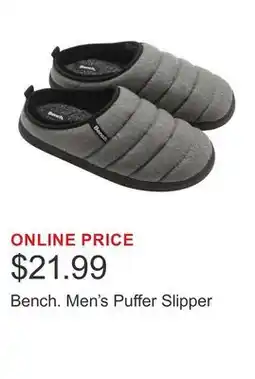 Costco Bench. Men's Puffer Slipper offer