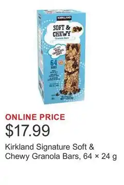 Costco Kirkland Signature Soft & Chewy Granola Bars, 64 × offer