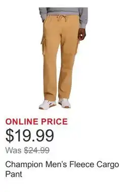 Costco Champion Men's Fleece Cargo Pant offer