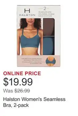 Costco Halston Women's Seamless Bra, 2-pack offer