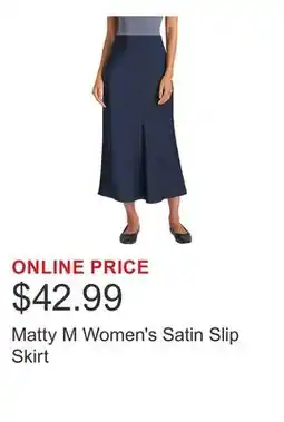 Costco Matty M Women's Satin Slip Skirt offer