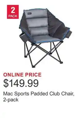 Costco Mac Sports Padded Club Chair, 2-pack offer