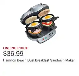 Costco Hamilton Beach Dual Breakfast Sandwich Maker offer
