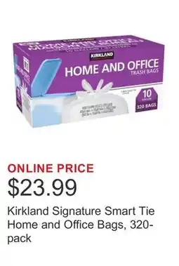 Costco Kirkland Signature Smart Tie Home and Office Bags, 320-pack offer