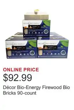 Costco Décor Bio-Energy Firewood Bio Bricks 90-count offer