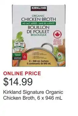 Costco Kirkland Signature Organic Chicken Broth offer