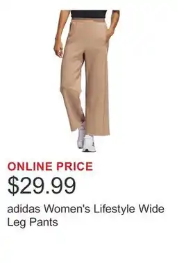 Costco adidas Women's Lifestyle Wide Leg Pants offer