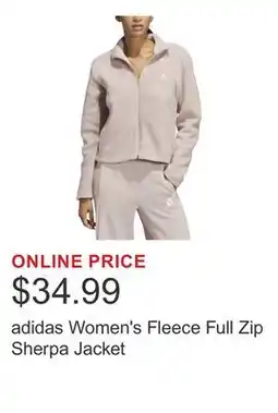 Costco adidas Women's Fleece Full Zip Sherpa Jacket offer