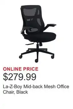 Costco La-Z-Boy Mid-back Mesh Office Chair, Black offer