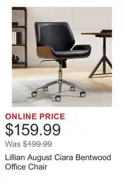 Costco Lillian August Ciara Bentwood Office Chair offer