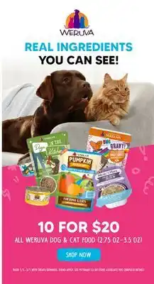 Petsmart ALL Weruva dog & cat food offer